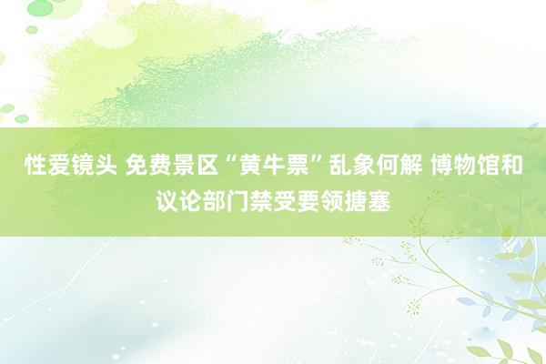 性爱镜头 免费景区“黄牛票”乱象何解 博物馆和议论部门禁受要领搪塞