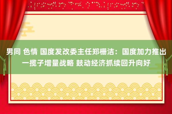 男同 色情 国度发改委主任郑栅洁：国度加力推出一揽子增量战略 鼓动经济抓续回升向好